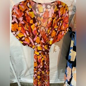 Nine West Floral Dress in Pink and Orange - Size XXL